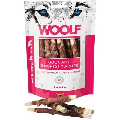 Woolf Andekjøtt Runderhuid Twister - Hundesnack - 100g Woolf Andekjøtt Runderhuid Twister - Hundesnack - 100g