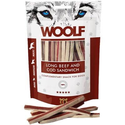 Snack Woolf per Cani - Manzo e Merluzzo 100g Snack Woolf per Cani - Manzo e Merluzzo 100g