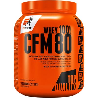 Extrifit CFM Instant Whey 80 Fraise & Banane - Poudre de protéine de lactosérum - Publicité Extrifit CFM Instant Whey 80 Fraise & Banane - Poudre de protéine de lactosérum - Publicité