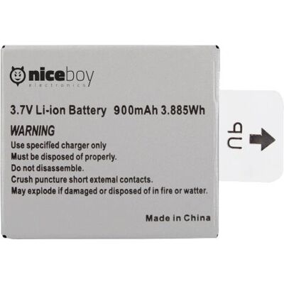 Niceboy 900 mAh Li-ion Kamera-Akku - Kamera-Akku Niceboy 900 mAh Li-ion Kamera-Akku - Kamera-Akku