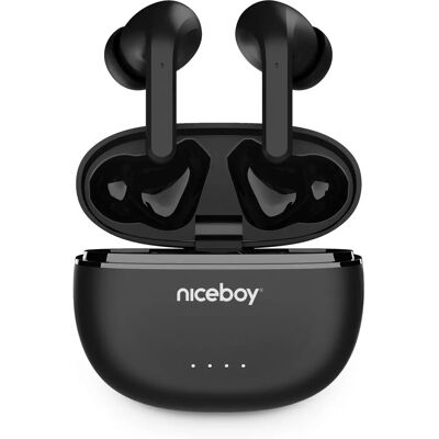 Niceboy PINSANC3POWB Casque Sans Fil - Sport & Appels Niceboy PINSANC3POWB Casque Sans Fil - Sport & Appels