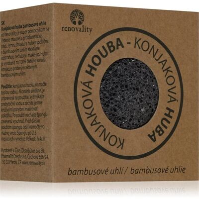 Čisticá houba s bambusovým uhlím a houby Konjac - Péče o pleť - 7x4 cm Čisticá houba s bambusovým uhlím a houby Konjac - Péče o pleť - 7x4 cm