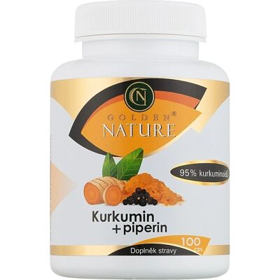 Golden Nature Kurkumin 95% + Piperin - Doplněk stravy Golden Nature Kurkumin 95% + Piperin - Doplněk stravy