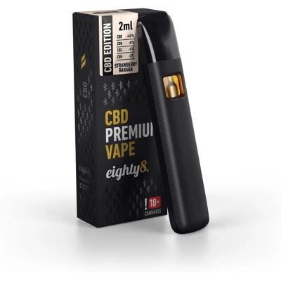 Eighty8 CBD Vape Strawberry Banana - 92% CBD - 2 ml Eighty8 CBD Vape Strawberry Banana - 92% CBD - 2 ml