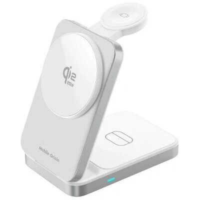 Mobile Origin - MO-FCHS-PW35-SLV - 3-in-1 - Station de charge - Publicité Mobile Origin - MO-FCHS-PW35-SLV - 3-in-1 - Station de charge - Publicité