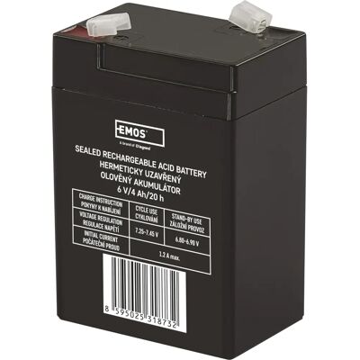 EMOS B9641 Versiegelte Blei-Säure-Batterie 6V 4Ah EMOS B9641 Versiegelte Blei-Säure-Batterie 6V 4Ah