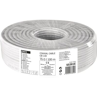 Câble coaxial Emos CB130 - Intérieur 75 Ohm - 100m Câble coaxial Emos CB130 - Intérieur 75 Ohm - 100m