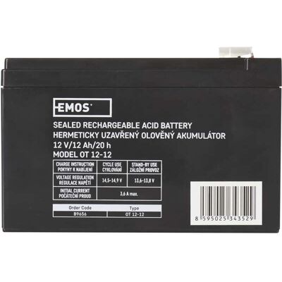Emos 1201000850 Oplaadbare loodzuurbatterij - 12V 12Ah Emos 1201000850 Oplaadbare loodzuurbatterij - 12V 12Ah