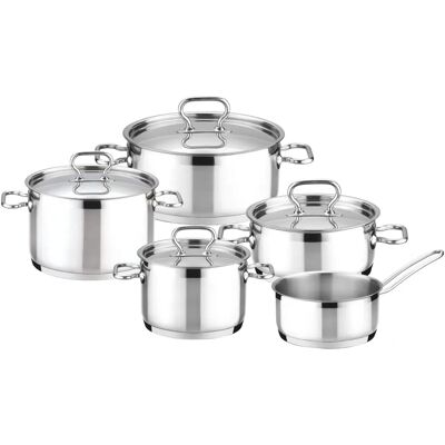 Ensemble de Casseroles Tescoma Home Profi - Acier Inoxydable - 9 Pièces Ensemble de Casseroles Tescoma Home Profi - Acier Inoxydable - 9 Pièces