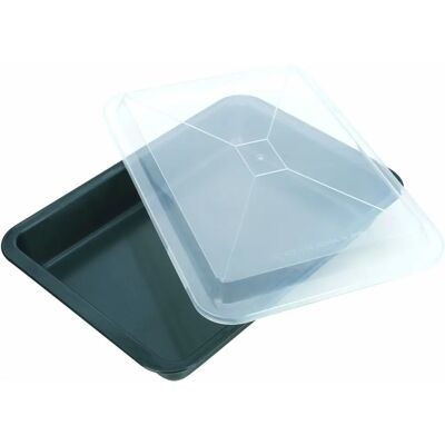 Plaque de cuisson Tescoma - 36x25cm, Antiadhésive, avec Couvercle en Plastique Plaque de cuisson Tescoma - 36x25cm, Antiadhésive, avec Couvercle en Plastique