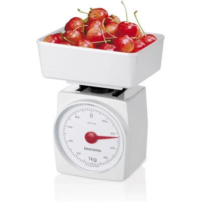 Tescoma Witte Mechanische Keukenschaal - Nauwkeurig 2kg - Keukenweegschaal Tescoma Witte Mechanische Keukenschaal - Nauwkeurig 2kg - Keukenweegschaal