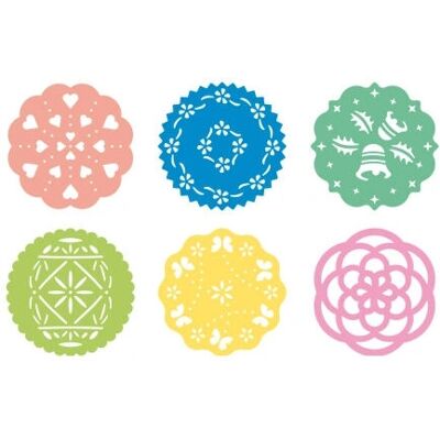 Tescoma Set 6 Plantillas Decorativas para Pasteles - Discos de Plástico Reutilizables Tescoma Set 6 Plantillas Decorativas para Pasteles - Discos de Plástico Reutilizables
