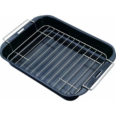 Saphir Plat à Rôtir Profond avec Grille - 38x28cm Saphir Plat à Rôtir Profond avec Grille - 38x28cm