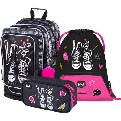 Fuego BAAGL 3-Piese Set Rucsaci Școlari - Ergonomici, Rezistenți la apă, 29L Fuego BAAGL 3-Piese Set Rucsaci Școlari - Ergonomici, Rezistenți la apă, 29L