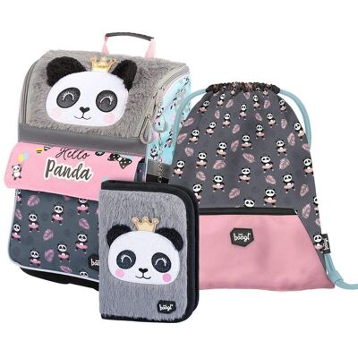 Sada školních batohů BAAGL - Zippy Panda - Ergonomický, Voděodolný, 18L Sada školních batohů BAAGL - Zippy Panda - Ergonomický, Voděodolný, 18L