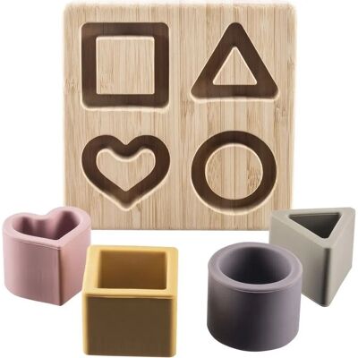 Zopa Silicone Bamboo Puzzle - Barevné Dřevěné Skládačky - Dětská Aktivita Hračka Zopa Silicone Bamboo Puzzle - Barevné Dřevěné Skládačky - Dětská Aktivita Hračka