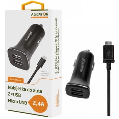 Chargeur voiture Aligator CHA0002 - 12-24V, 2 USB, 2.4A - Publicité Chargeur voiture Aligator CHA0002 - 12-24V, 2 USB, 2.4A - Publicité