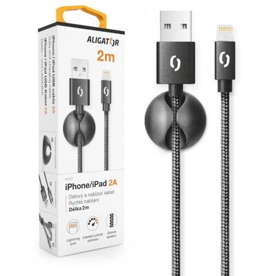 Aligator DATKP21 Lightning-Kabel - 2 m, Schwarz - USB Kabel Aligator DATKP21 Lightning-Kabel - 2 m, Schwarz - USB Kabel
