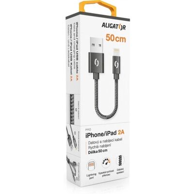 Aligator DATKP37 Lightning-Kabel - 0,5 m, Schwarz Aligator DATKP37 Lightning-Kabel - 0,5 m, Schwarz