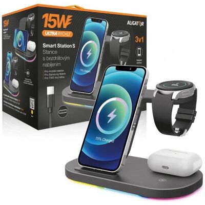 Aligator Smart Station S Charge rapide noire - Chargeur sans fil Aligator Smart Station S Charge rapide noire - Chargeur sans fil