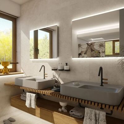 Oglindă de baie cu LED Nimco 70x90 cm din aluminiu - ZP 12019 Oglindă de baie cu LED Nimco 70x90 cm din aluminiu - ZP 12019
