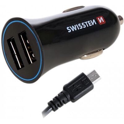 Swissten 20110908 KFZ-Ladegerät - Universal, 2 USB, 12-24V Swissten 20110908 KFZ-Ladegerät - Universal, 2 USB, 12-24V