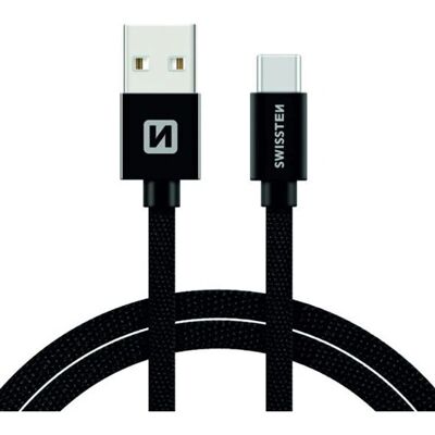 Kabel USB Swissten - 1,2 m Tekstylne czarny do danych i ładowania Kabel USB Swissten - 1,2 m Tekstylne czarny do danych i ładowania