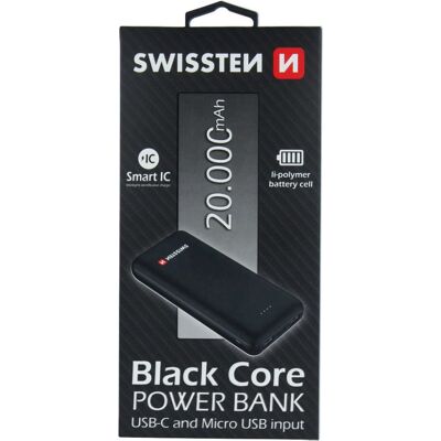 Swissten 22013928 Powerbank Lithium Polymer - 20000mAh - Schwarz Swissten 22013928 Powerbank Lithium Polymer - 20000mAh - Schwarz