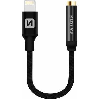 Swissten Lightning / 3,5mm Audioadapter - Schwarz Swissten Lightning / 3,5mm Audioadapter - Schwarz