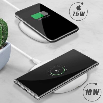 Cargador de inducción Qi universal Swissten - Carga rápida inalámbrica - Blanco Cargador de inducción Qi universal Swissten - Carga rápida inalámbrica - Blanco
