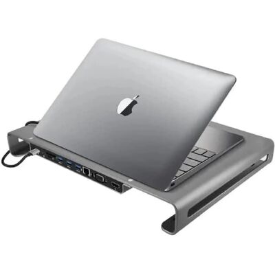 Swissten 10-in-1 USB-C Hub & Stand - Grau Silber - USB-C Hub Swissten 10-in-1 USB-C Hub & Stand - Grau Silber - USB-C Hub