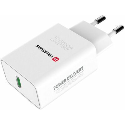 Swissten USB-C Ladegerät für iPhone Samsung - Schnellladung - Weiß Swissten USB-C Ladegerät für iPhone Samsung - Schnellladung - Weiß