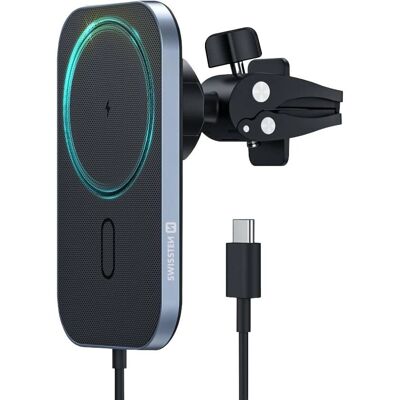 Soporte para coche Swissten MagSafe con carga inalámbrica - Negro Soporte para coche Swissten MagSafe con carga inalámbrica - Negro