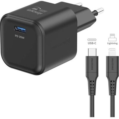 Cargador de Pared GaN 35W Rápido - USB-C y Lightning Cargador de Pared GaN 35W Rápido - USB-C y Lightning