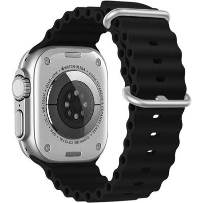 Swissten Apple Watch Armband - Silikon Marine Straps 42/44/45/49 mm - Schwarz Swissten Apple Watch Armband - Silikon Marine Straps 42/44/45/49 mm - Schwarz