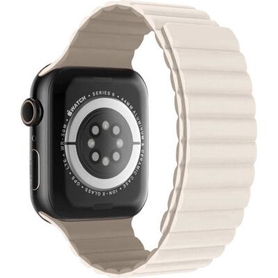 Pulseira Swissten para Apple Watch - Branca/Cappuccino - Compatível com Series 1-8, Ultra Pulseira Swissten para Apple Watch - Branca/Cappuccino - Compatível com Series 1-8, Ultra