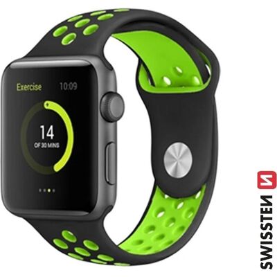 Swissten Apple Watch Band - Sport Grün/Schwarz 42/44/45/49mm Swissten Apple Watch Band - Sport Grün/Schwarz 42/44/45/49mm