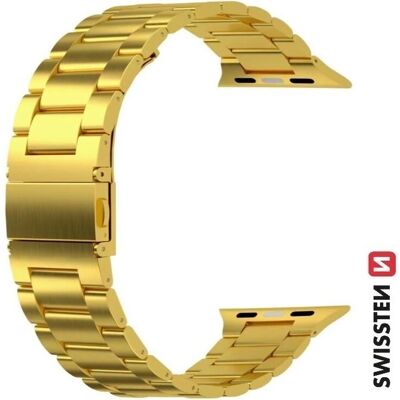 Swissten Apple Watch Armband - Gold 42/44/45/49mm - Edelstahl Swissten Apple Watch Armband - Gold 42/44/45/49mm - Edelstahl
