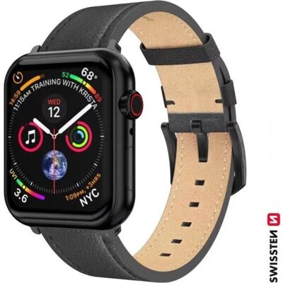 Pulseira de Couro Swissten para Apple Watch 42/49 mm Pulseira de Couro Swissten para Apple Watch 42/49 mm