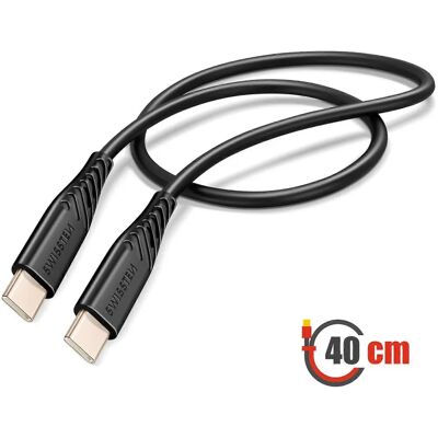 Swissten Soft Silicone USB-C Cable - 0.4m - Data & Fast Charging Swissten Soft Silicone USB-C Cable - 0.4m - Data & Fast Charging