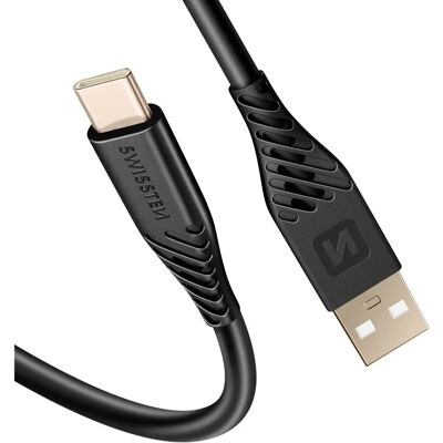 Swissten Soft Silicone Data Cable - 0.4m - Black - Data Cable Swissten Soft Silicone Data Cable - 0.4m - Black - Data Cable
