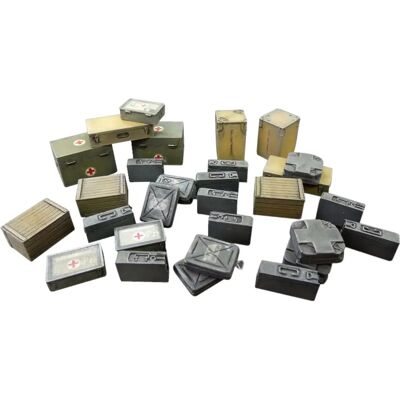 Plus Model WW II Munitions- und Medizinbehälter Kit - Maßstab 1:35 Plus Model WW II Munitions- und Medizinbehälter Kit - Maßstab 1:35