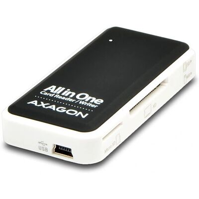 Lecteur de cartes Axagon CRE-X1 - USB 2.0 - Supporte SDHC, SDXC, MicroSD - Compact, Noir/Blanc Lecteur de cartes Axagon CRE-X1 - USB 2.0 - Supporte SDHC, SDXC, MicroSD - Compact, Noir/Blanc
