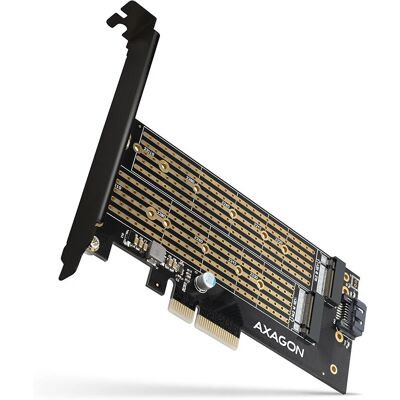 Adaptador PCIe Axagon PCEM2-D - Dual M.2 SSD - Suporta NVMe & SATA Adaptador PCIe Axagon PCEM2-D - Dual M.2 SSD - Suporta NVMe & SATA