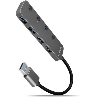 Axagon HUE-MSA Hub USB 3.2 Gen 1 en aluminium 4 ports - Noir Axagon HUE-MSA Hub USB 3.2 Gen 1 en aluminium 4 ports - Noir
