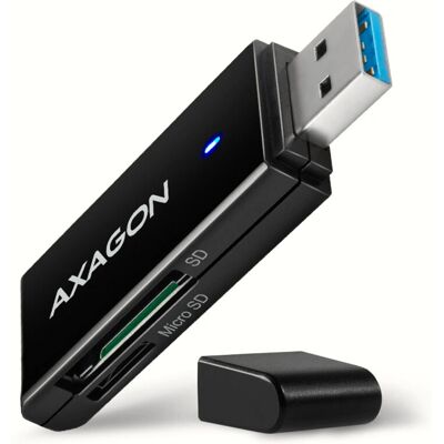Leitor de cartões Axagon CRE-S2N - USB 3.2 Gen 1 - Preto Leitor de cartões Axagon CRE-S2N - USB 3.2 Gen 1 - Preto
