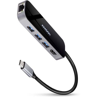 Axagon HMC-6GL USB-C Dockingstation - 6 Anschlüsse, HDMI 4K, Ethernet, Schwarz Axagon HMC-6GL USB-C Dockingstation - 6 Anschlüsse, HDMI 4K, Ethernet, Schwarz