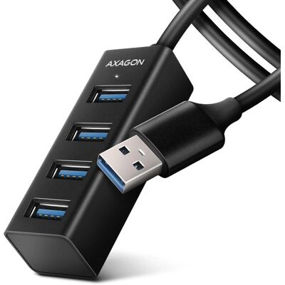 Axagon USB 3.2 Hub 4-poorten Aluminium - Ondersteunt USB 3.2 Gen 1 Axagon USB 3.2 Hub 4-poorten Aluminium - Ondersteunt USB 3.2 Gen 1