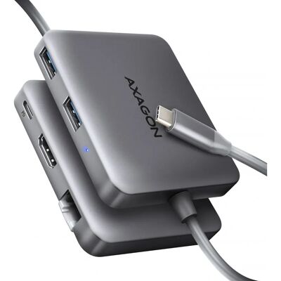 Hub USB Axagon HMC-5HL & Docking Station - Argento - 4K HDMI, 2 USB-A, Ethernet, 100W PD Hub USB Axagon HMC-5HL & Docking Station - Argento - 4K HDMI, 2 USB-A, Ethernet, 100W PD