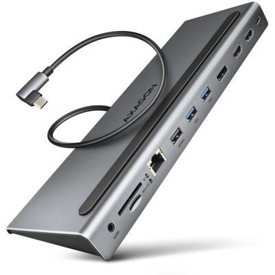 Axagon HMC-4KX3 Estação de encaixe para laptop - Três monitores 4K Axagon HMC-4KX3 Estação de encaixe para laptop - Três monitores 4K